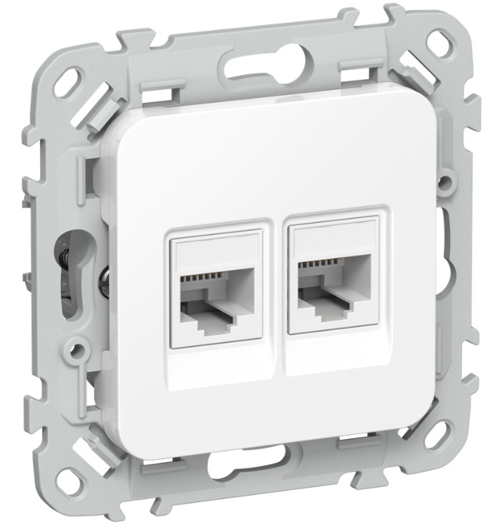 

Розетка компьютерная IEK FI-K22-1-K01 FLITE 2-местная RJ45 категория 5Е UTP РК5е-2-0-ФлБ белый, FI-K22-1-K01