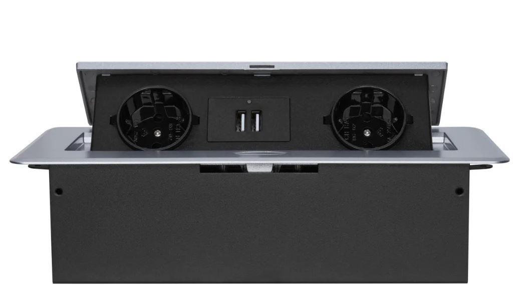 

Блок розеток Cactus CS-SOCKET-EU/USBA-GY для столешницы 26.5x11.8x6.5см серый, CS-SOCKET-EU/USBA-GY