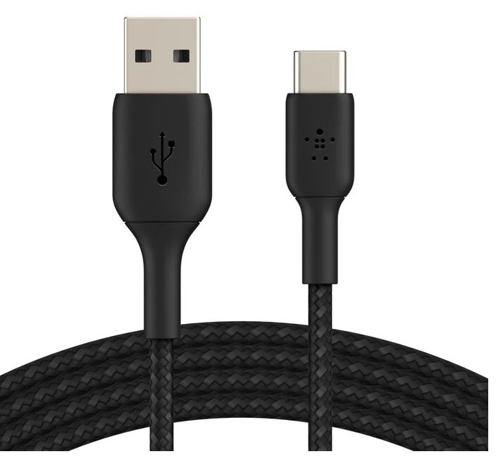 

Кабель Belkin CAB002BT1MBK 15W USB-C To USB-A Braided Cable. Длина: 1м. Цвет: черный, CAB002BT1MBK
