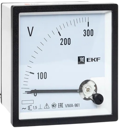 

Вольтметр EKF vma-961-300 VMA-961 аналоговый на панель (96х96) квадратный вырез 300В прямое подкл. PROxima, vma-961-300
