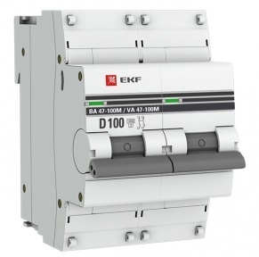 

Автоматический выключатель EKF mcb47100m-2-100D-pro Авт. выкл. 2P 100А (D) 10kA ВА 47-100M без тепл. расцепит. PROxima, mcb47100m-2-100D-pro