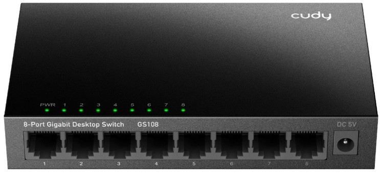 

Коммутатор неуправляемый Cudy GS108 8-Port Gigabit Metal Switch, GS108