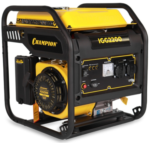 Изображение товара CHAMPION IGG2200 Генератор бензиновый инверторный с двумя розетками 220 В 7 лс