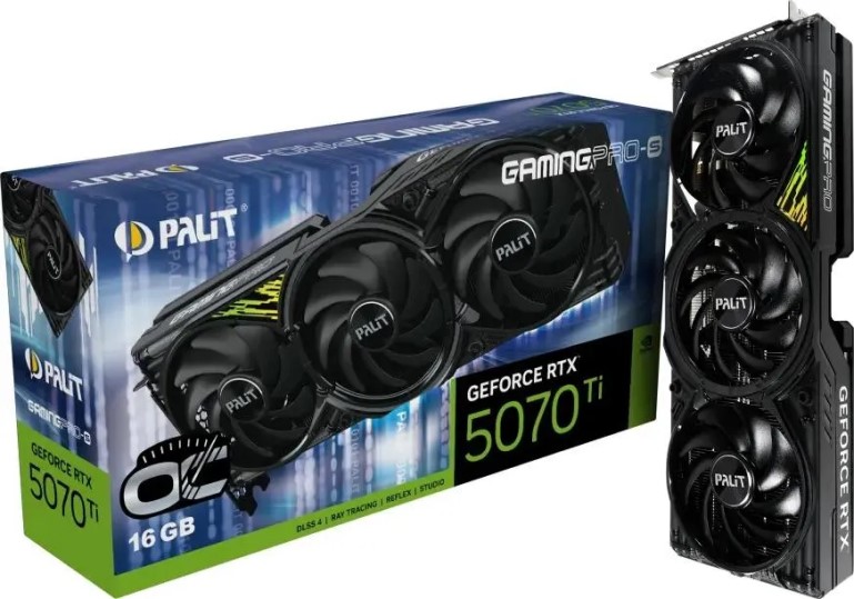 

Видеокарта PCI-E Palit GeForce RTX 5070 TI GAMINGPRO-S OC (NE7507TS19T2-GB2031U) 16GB GDDR7 256bit HDMI 3*DP, GeForce RTX 5070 TI GAMINGPRO-S OC (NE7507TS19T2-GB2031U)