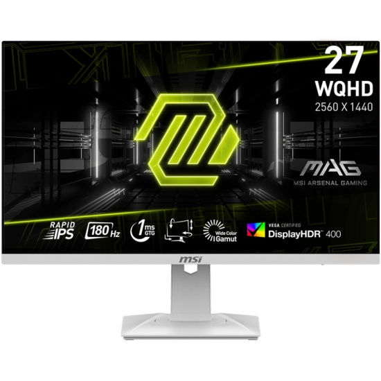 

Монитор 27" MSI MAG 274QRFW 2560x1440, IPS, 1мс, 400nit, 180Hz, 178/178, DP/2*HDMI, HAS, tilt, white, MAG 274QRFW