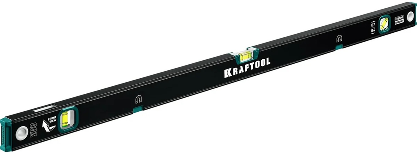 

Уровень Kraftool 34785-200 магнитный с зеркальным глазком 2000мм., 34785-200