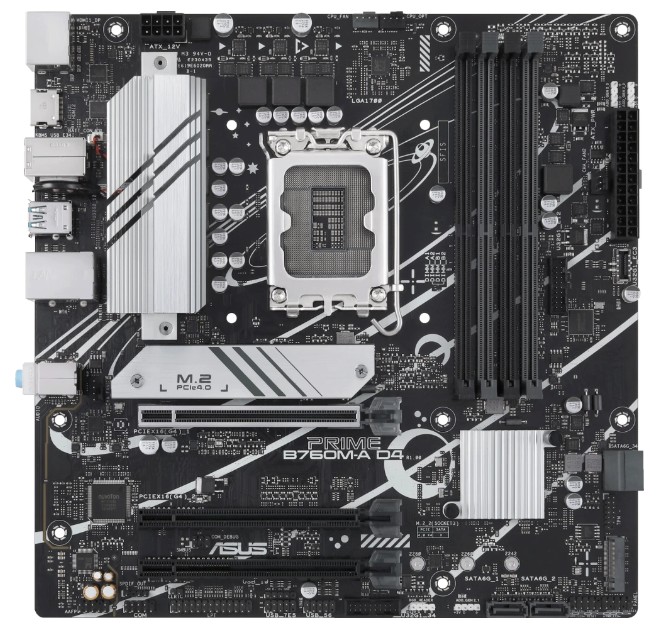 

Материнская плата mATX ASUS PRIME B760M-A D4-CSM (LGA1700, B760, 4*DDR4, 3*PCIe, 4*SATA, 2*M.2, 2*USB 3.2, 4*USB 2.0, DP, 2*HDMI), PRIME B760M-A D4-CSM