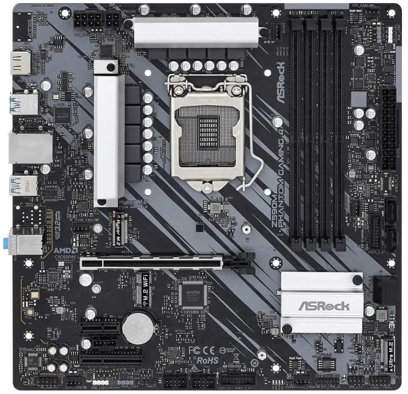 

Материнская плата mATX ASRock Z590M PHANTOM GAMING 4 (LGA1200, Z590, 4*DDR4(4800), 4*SATA 6G RAID, 2*M.2, 3*PCIE, 7.1CH, Glan, HDMI, 10*USB 3.2), Z590M PHANTOM GAMING 4 (УЦЕНЕННЫЙ)