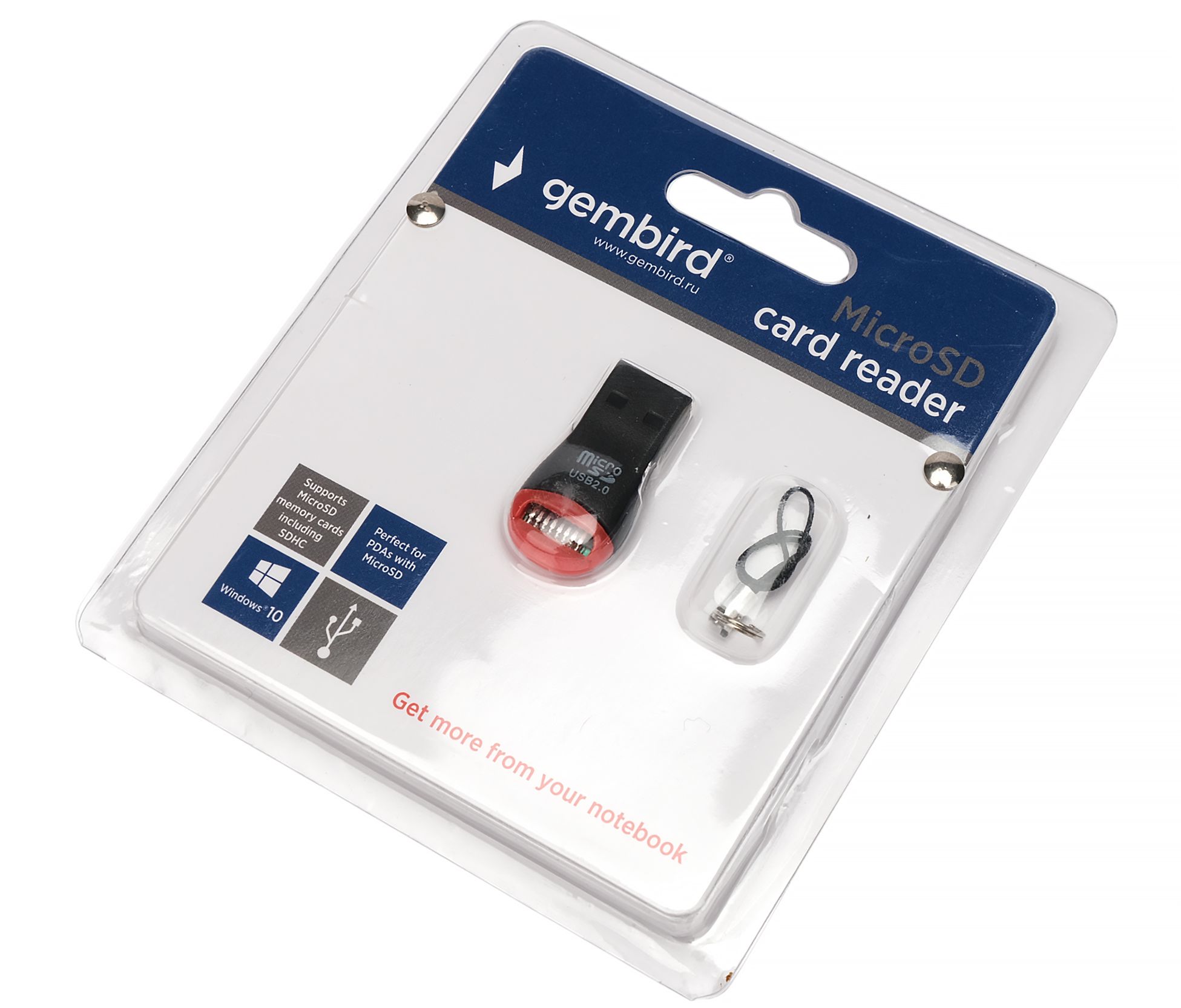 

Карт-ридер внешний Gembird FD2-MSD-1 для считывания MicroSD карт, блистер, FD2-MSD-1