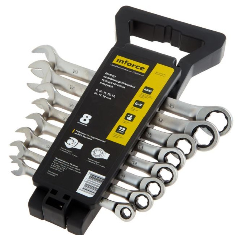 Изображение товара Профессиональный набор ключей Inforce 06-05-86 из 8 шт высокопрочного материала