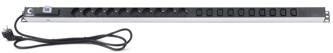 фото Блок розеток 19, 10 розеток  Cabeus PDU-16-10S-10C13-B