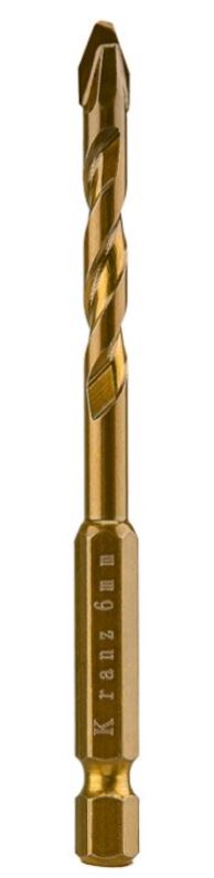 

Сверло KRANZ KR-91-0766 по стеклу и керамике, сухое сверление, 6мм, шестигранный хвостовик, KR-91-0766
