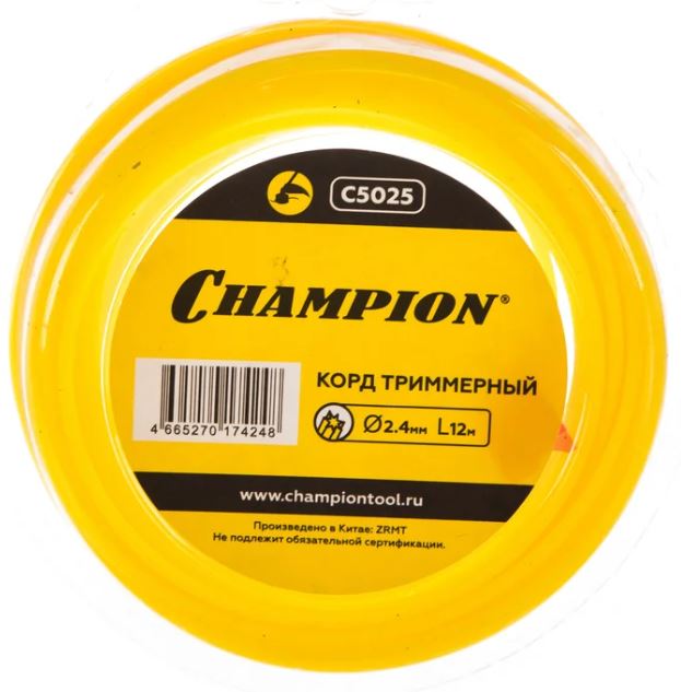 

Корд CHAMPION C5025 триммерный Star 2,4мм*12м (звезда), C5025
