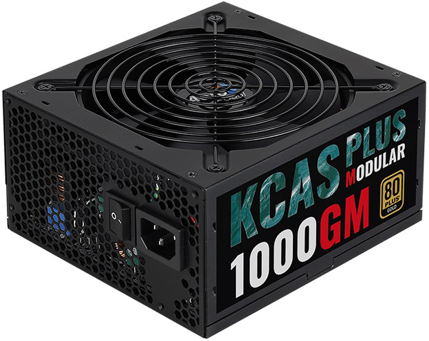 

Блок питания ATX AeroCool KCAS Plus 1000GM 4718009151970 1000W модульный, 80Plus Gold, (20/24+4/8+6/8pin, вент d140мм), KCAS Plus 1000GM