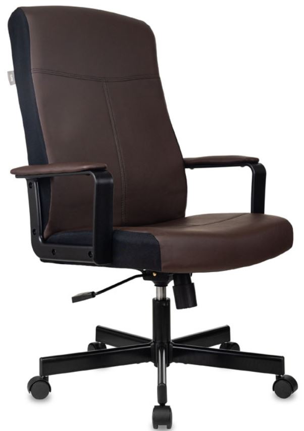 

Кресло Бюрократ DOMINUS руководителя коричневый/черный эко.кожа крестов. металл, DOMINUS