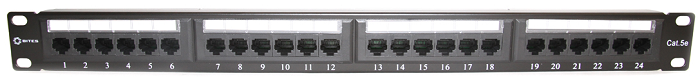 

Патч-панель 19", 24xRJ45, UTP, Кат. 5е 5bites PPU55-07 KRONE, 110, Dual IDC, PPU55-07