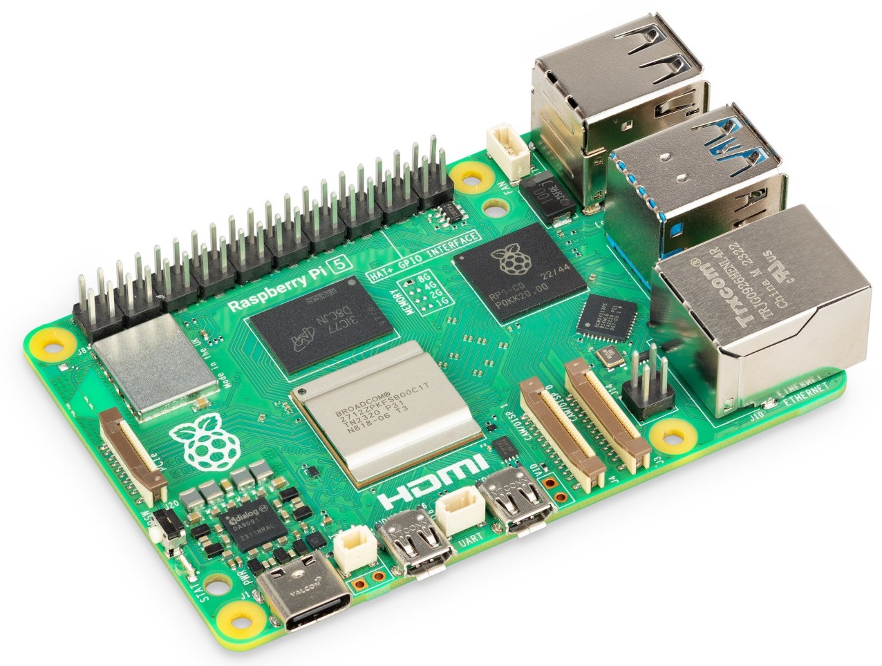 

Микрокомпьютер Raspberry Pi 5 8GB Broadcom BCM2712 ARM Cortex-A76 @ 2.4GHz, 2 x USB 3.0, 2 x USB 2.0, Wi-Fi, Bluetooth, 5 8GB