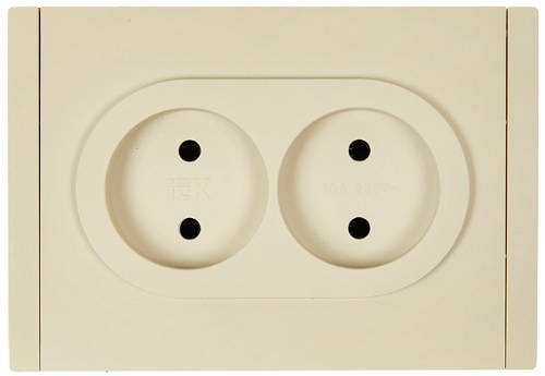 

Розетка двухместная без заземления IEK FP-R20-10-1-K10 FORTE&PIANO с защитными шторками б/к 10А FP426 ваниль, FP-R20-10-1-K10