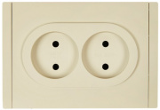 фото Розетка двухместная без заземления  IEK FP-R20-10-1-K10