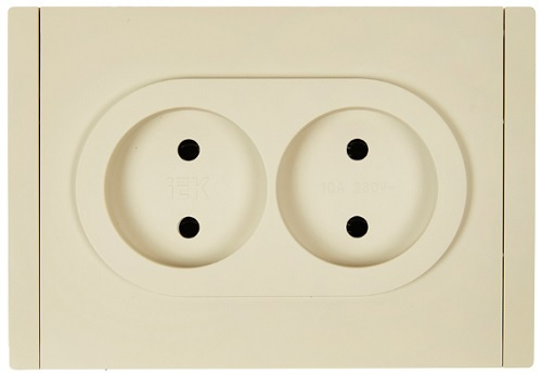Изображение товара Двухместная розетка IEK FP-R20-10-1-K10 серия FORTE&PIANO белая