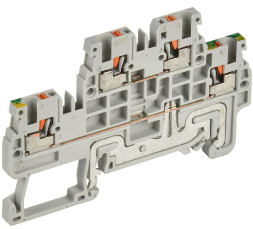 Изображение товара Клеммная колодка IEK YCT23-03-2-K03-001 для заземления, Push-In, Din-рейка