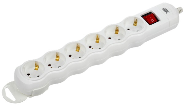 

Колодка удлинителя IEK WYP10-D-KP-16-06-ZKS-K01 с выключателем РПр06В 6 мест, WYP10-D-KP-16-06-ZKS-K01