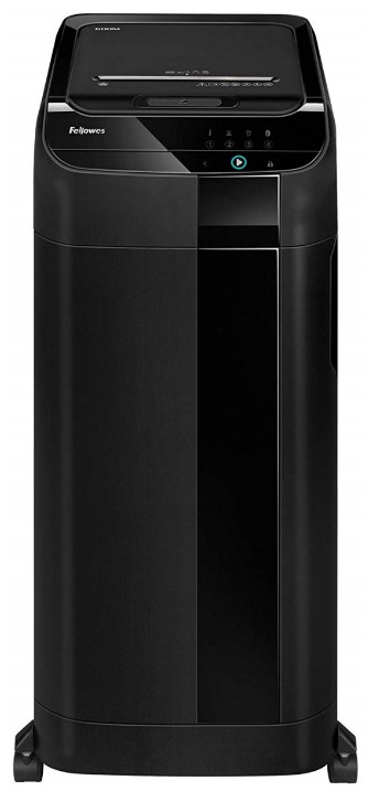 

Уничтожитель бумаг Fellowes AutoMax 600M FS-46574 автоподача, DIN P-5, 2х12мм, 600лст, 83 лтр, Smart Lock, AutoMax 600M