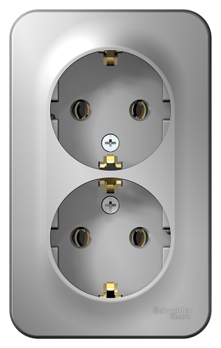 

Розетка Schneider Electric BLNRA010213 2-ая с/з без шторок 16А, 250В, изолир. пластина Алюминий наруж, BLNRA010213