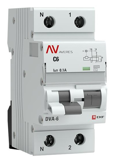 фото Автомат дифференциальный EKF rcbo6-1pn-6C-100-ac-av в Перми