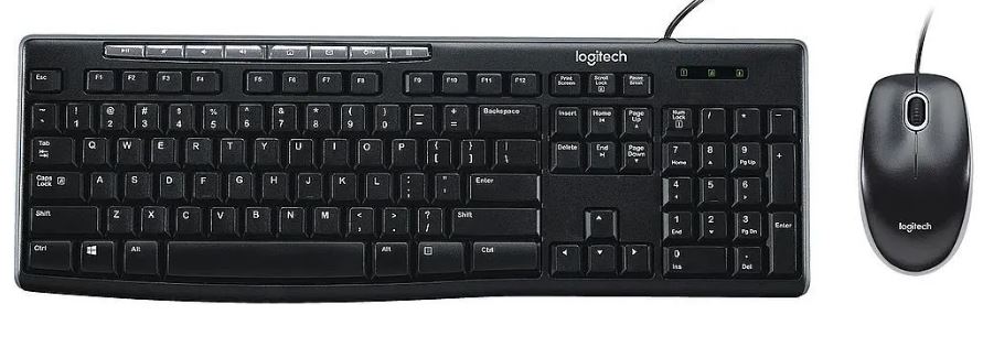 

Клавиатура и мышь проводная (комплект) Logitech MK200 черный, 920-002694, MK200