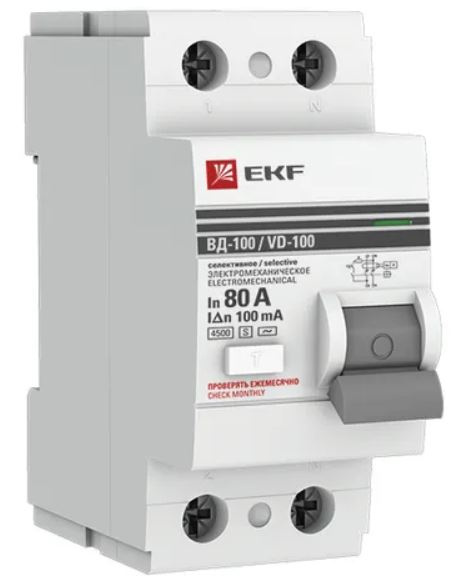 Изображение товара УЗО EKF elcb-2-80-100S-em-pro