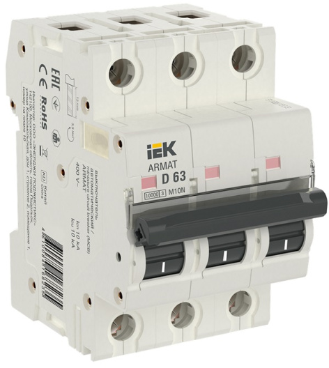 Изображение товара Автоматический выключатель IEK AR-M10N-3-D063 63А IP20 3Пол.