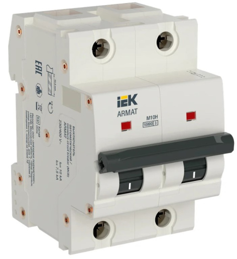 Изображение товара Автоматический выключатель IEK AR-M10H-2-D080 двухполюсный 80 А IP20