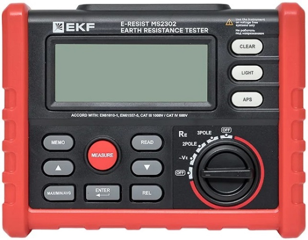 Изображение товара Измеритель сопротивления заземления EKF MS2302 цифровой для тестирования электросетей