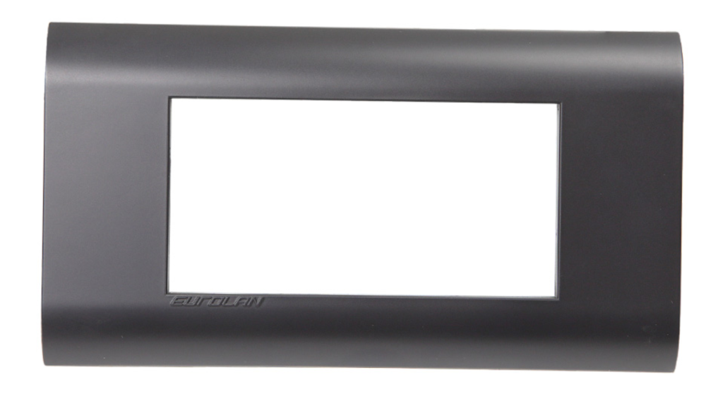 

Рамка Eurolan 16M-00-04GS французский стандарт 4 модуля 45x22,5 мм, графитовый черный, 16M-00-04GS