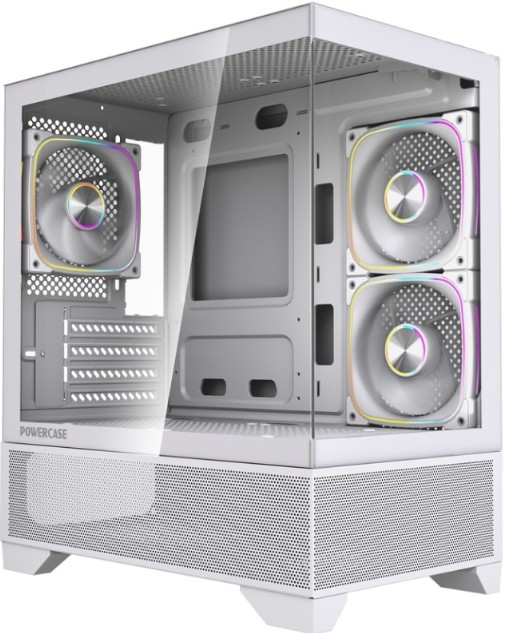 

Корпус mATX Powercase Micro M4W CVMM4W-A3 белый, без БП, боковая панель из закалённого стекла, USB 3.0, USB 2.0, USB Type-C, Micro M4W