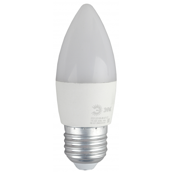 

Лампа светодиодная ЭРА Б0030020 ECO LED B35-8W-827-E27 (диод, свеча, 8Вт, тепл, E27), Б0030020