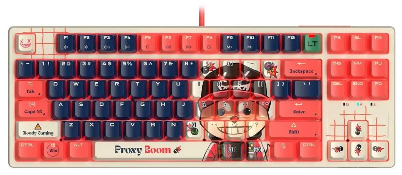 

Клавиатура A4Tech Bloody AT87 Proxy Boom механическая бежевый/красный USB for gamer LED (2027368), Bloody AT87 Proxy Boom