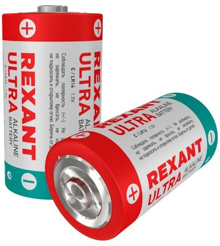 

Батарейка Rexant 30-1014 алкалиновая С/LR14, 1,5В, 2 шт, блистер, 30-1014