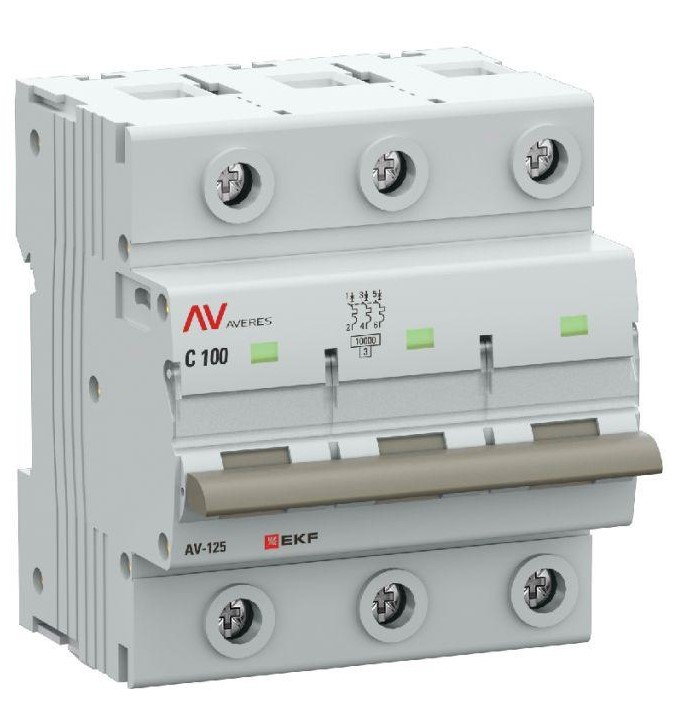 

Автоматический выключатель EKF mcb125-3-100C-av AV-125 3P 100A (C) 10kA AVERES, mcb125-3-100C-av