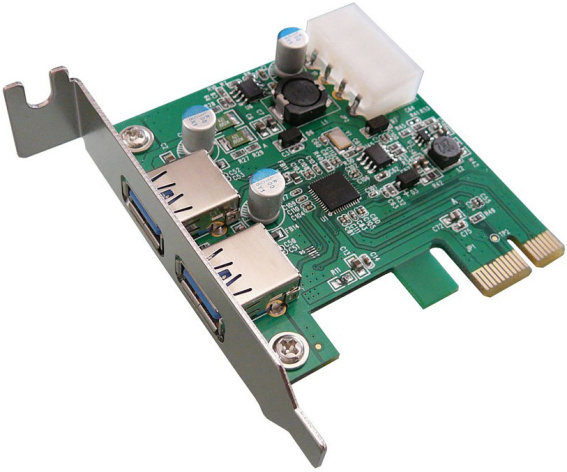 Изображение товара Контроллер ORIENT NC-3U2PELP USB 3.2 Gen1x1 PCI-E расширитель с 2 портами USB 3.0