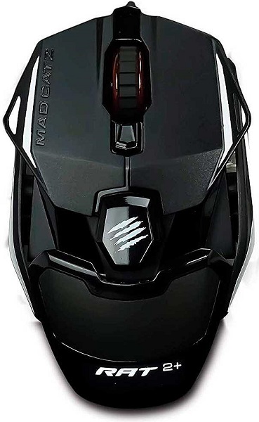 

Мышь Mad Catz R.A.T. 2+ MR02MCINBL000-0 чёрная, PMW3325, USB, 3 кнопки, 5000 dpi, красная подсветка, R.A.T. 2+