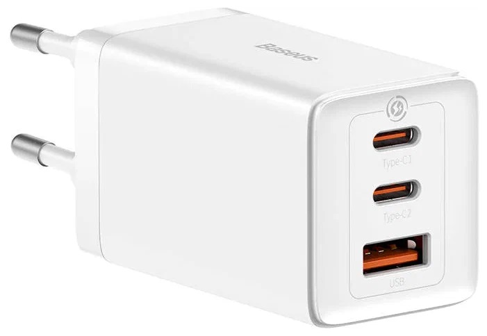

Зарядное устройство сетевое Baseus CCGP120202 GaN5 Pro Fast Charger 2 usb-c 1 usb 65W, кабель Type-С Type-С 100W 1 метр, CCGP120202