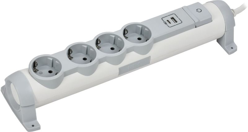 

Удлинитель IEK COMFORT У04К 3м 3х1,5мм2 16А USB A+C 20Вт бел., COMFORT У04К