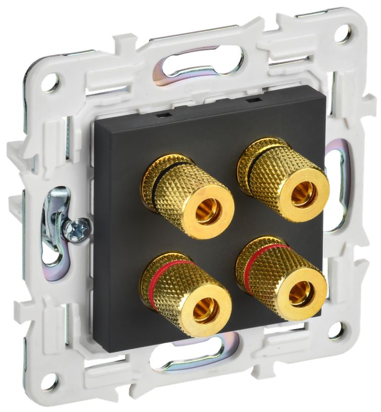 

Розетка аудио IEK SK-S40-K53 SKANDY SK-A01G Графит, SK-S40-K53