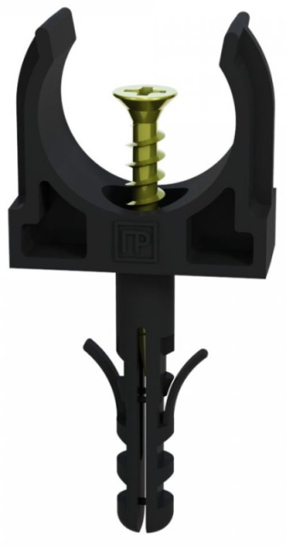 Изображение товара Клипса для крепления труб ПВХ гофрированных 25 мм 100 шт Профи