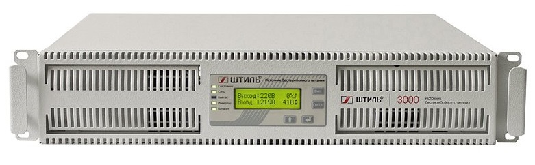 

Источник бесперебойного питания Штиль SR1103L on-line, 3кВА/2.7кВт, испол. стоечное, IP20, ЖК-дисплей, светодиодные индикаторы, SR1103L
