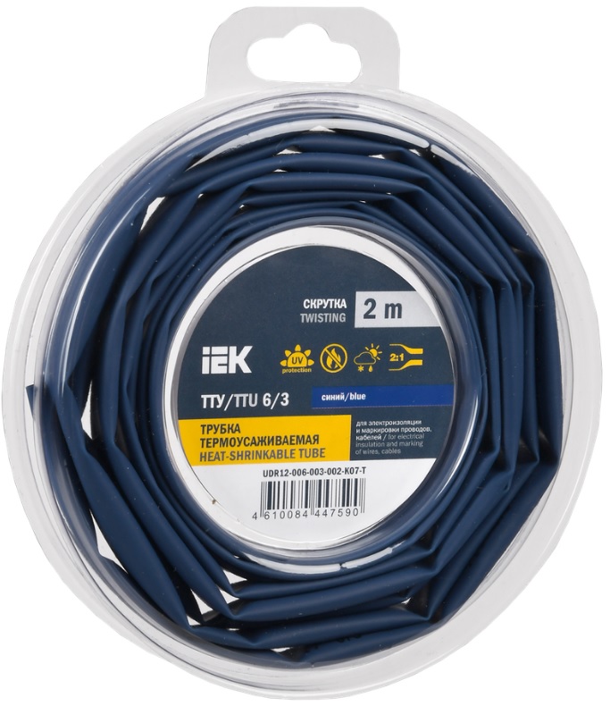 

Трубка термоусадочная IEK UDR12-006-003-002-K07-T ТТУ нг-LS 6/3 синяя (2м/упак), UDR12-006-003-002-K07-T