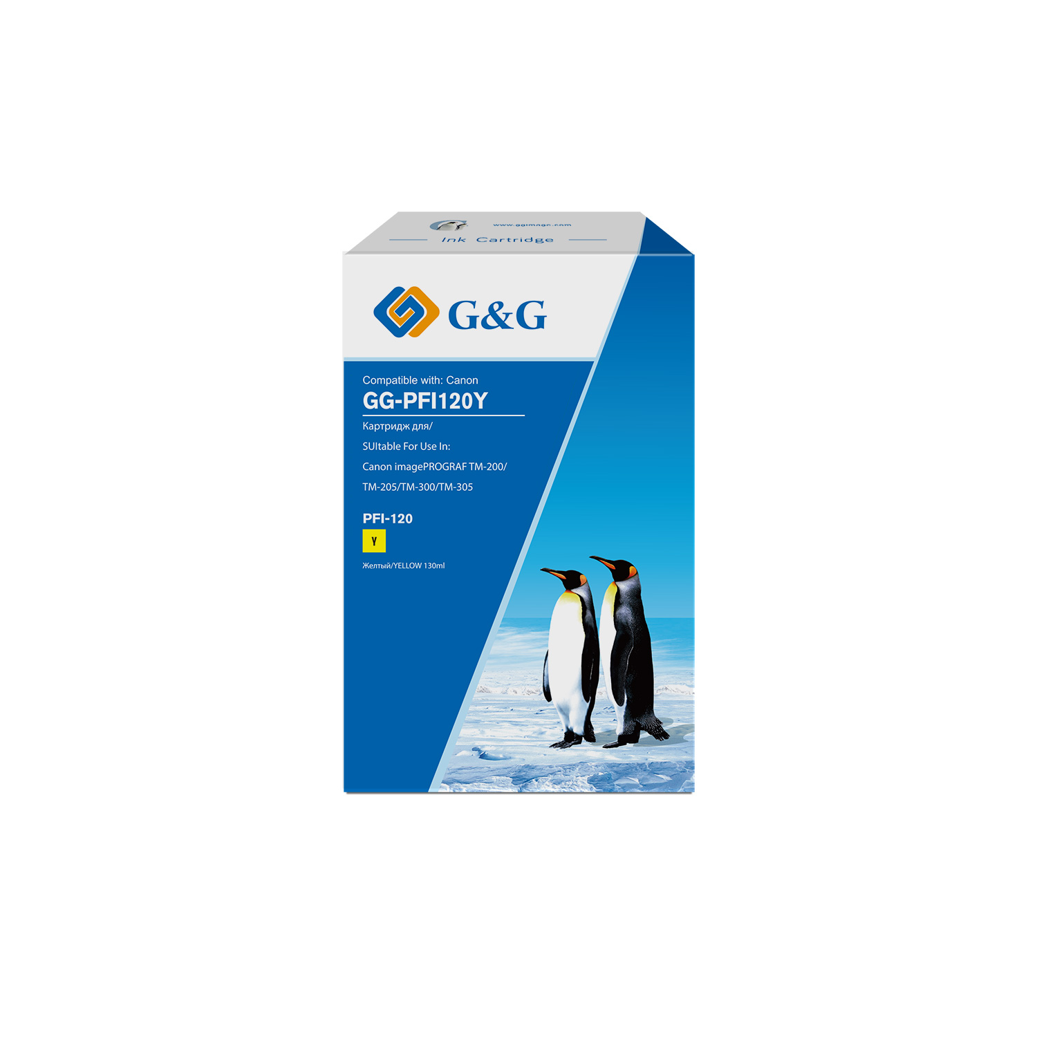 

Картридж G&G GG-PFI120Y струйный желтый (130мл) для Canon imagePROGRAF TM-200/205/300/305/250, GG-PFI120Y