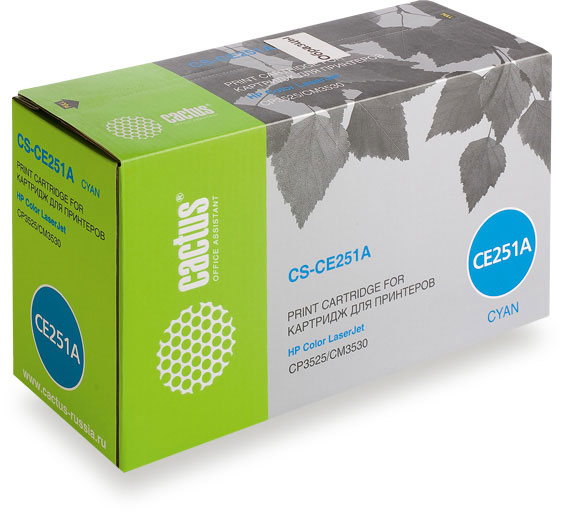 

Картридж Cactus CS-CE251A для принтеров HP Сolor LaserJet CP3525/CM3530, голубой, 7000 стр., CS-CE251A